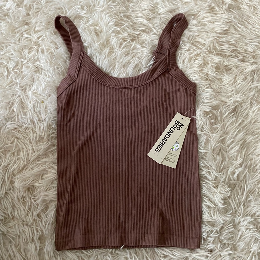 No Boundaries Brown Ribbed Tank Top